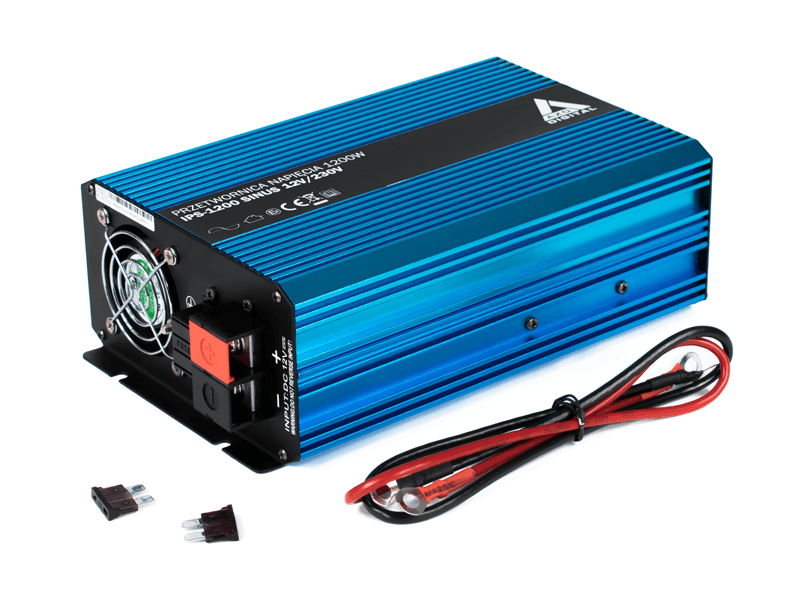 AZO IPS-1200-S SINUS PRZETWORNICA NAPIĘCIA 12V/230V 1200W z miękkim startem np. POMPY LODÓWKI - 3 lata gwarancji