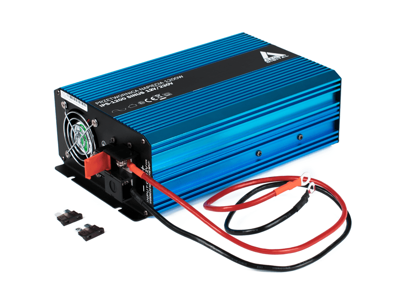 AZO IPS-1200-S SINUS PRZETWORNICA NAPIĘCIA 12V/230V 1200W z miękkim startem np. POMPY LODÓWKI - 3 lata gwarancji