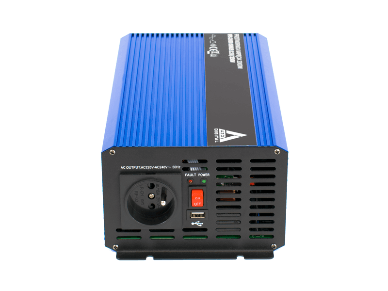 AZO IPS-2000-S SINUS PRZETWORNICA NAPIĘCIA 12V/230V 2000W z miękkim startem np. POMPY LODÓWKI - 3 lata gwarancji
