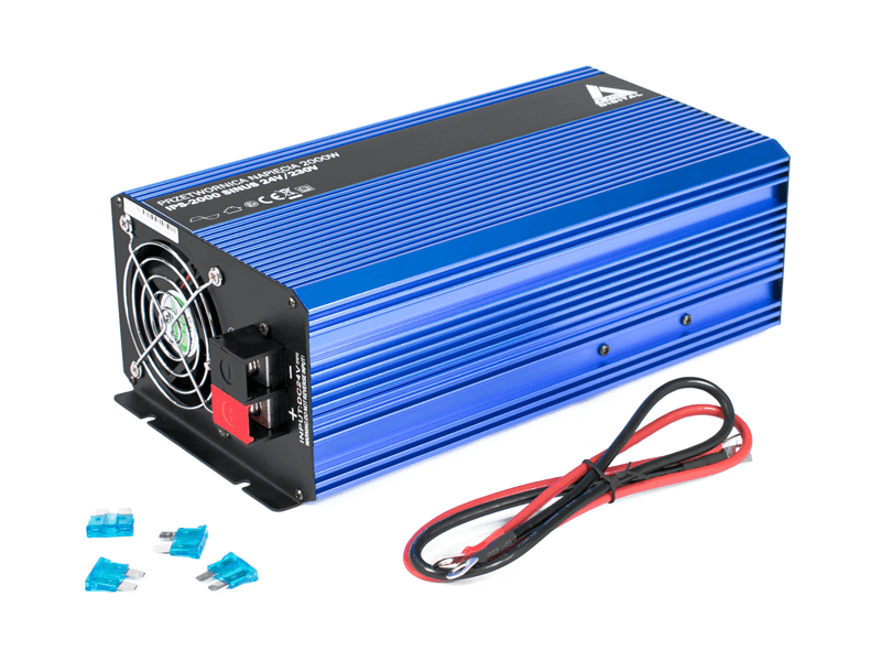AZO IPS-2000-S SINUS PRZETWORNICA NAPIĘCIA 24V/230V 2000W z miękkim startem np. POMPY LODÓWKI - 3 lata gwarancji