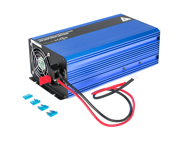 AZO IPS-2000-S SINUS PRZETWORNICA NAPIĘCIA 12V/230V 2000W z miękkim startem np. POMPY LODÓWKI - 3 lata gwarancji