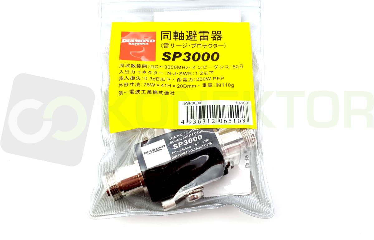 DIAMOND SP-3000 odgromnik antenowy DC~3GHz 200W (Diamond SP3000 lightning arrester)