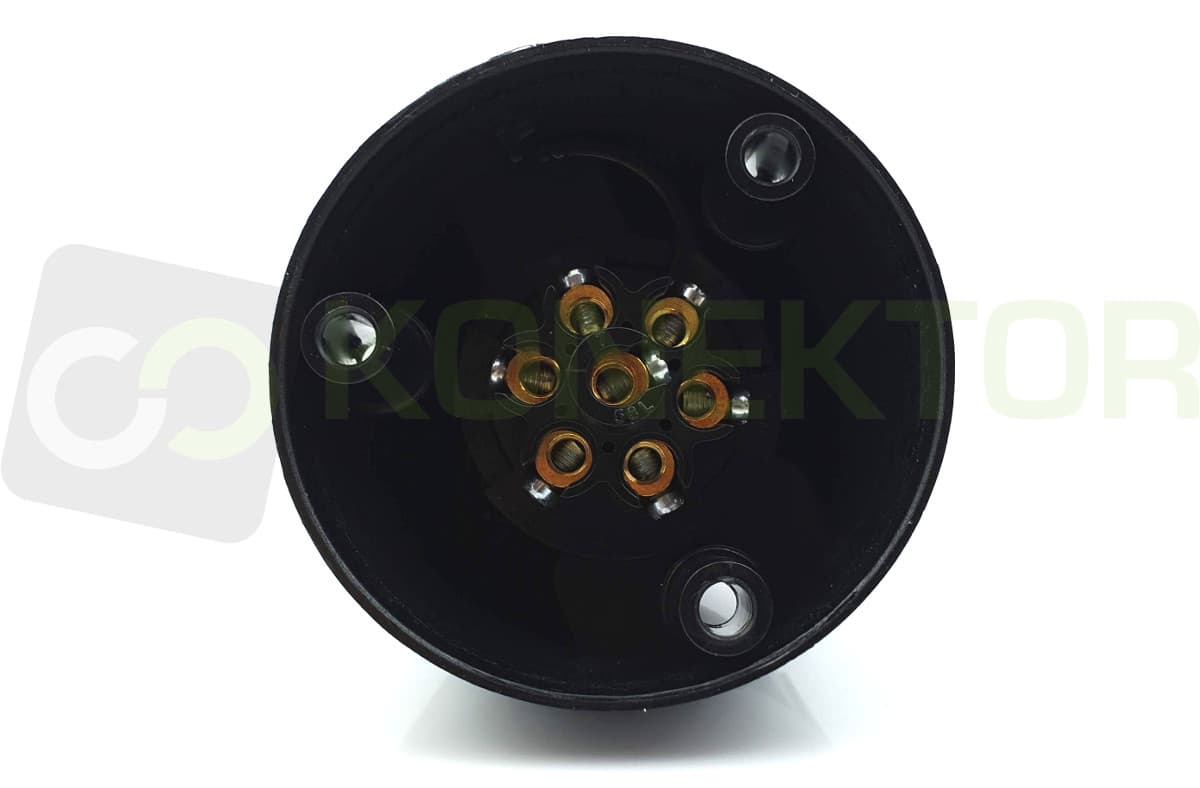 Gniazdo przyczepy samochodowej 12/24V z klapką, 7-pin, plastikowe