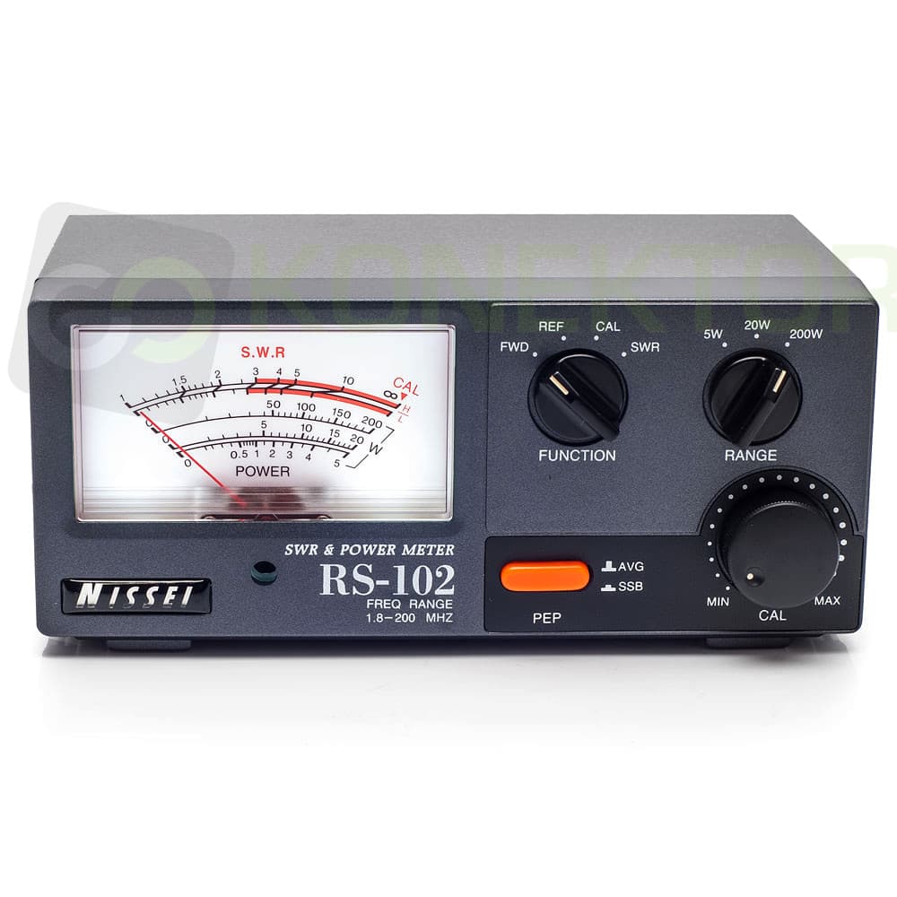 Nissei RS-102 reflektometr KF CB VHF 1.8-200 MHz - pomiar SWR, mocy, podświetlenie skali