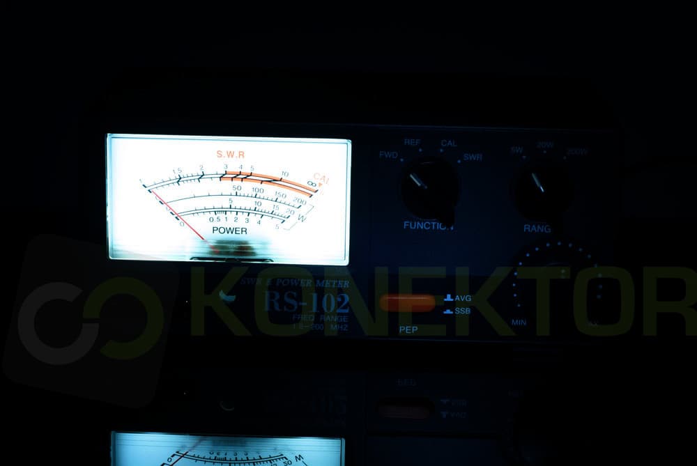 Nissei RS-102 reflektometr KF CB VHF 1.8-200 MHz - pomiar SWR, mocy, podświetlenie skali