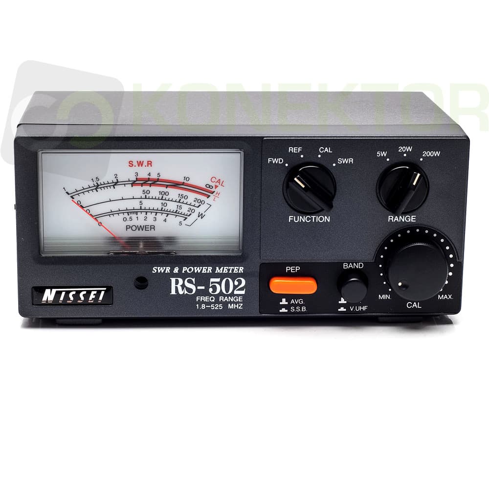 Nissei RS-502 reflektometr KF/VHF/UHF 1.8-525 MHz - pomiar SWR, mocy, podświetlenie skali