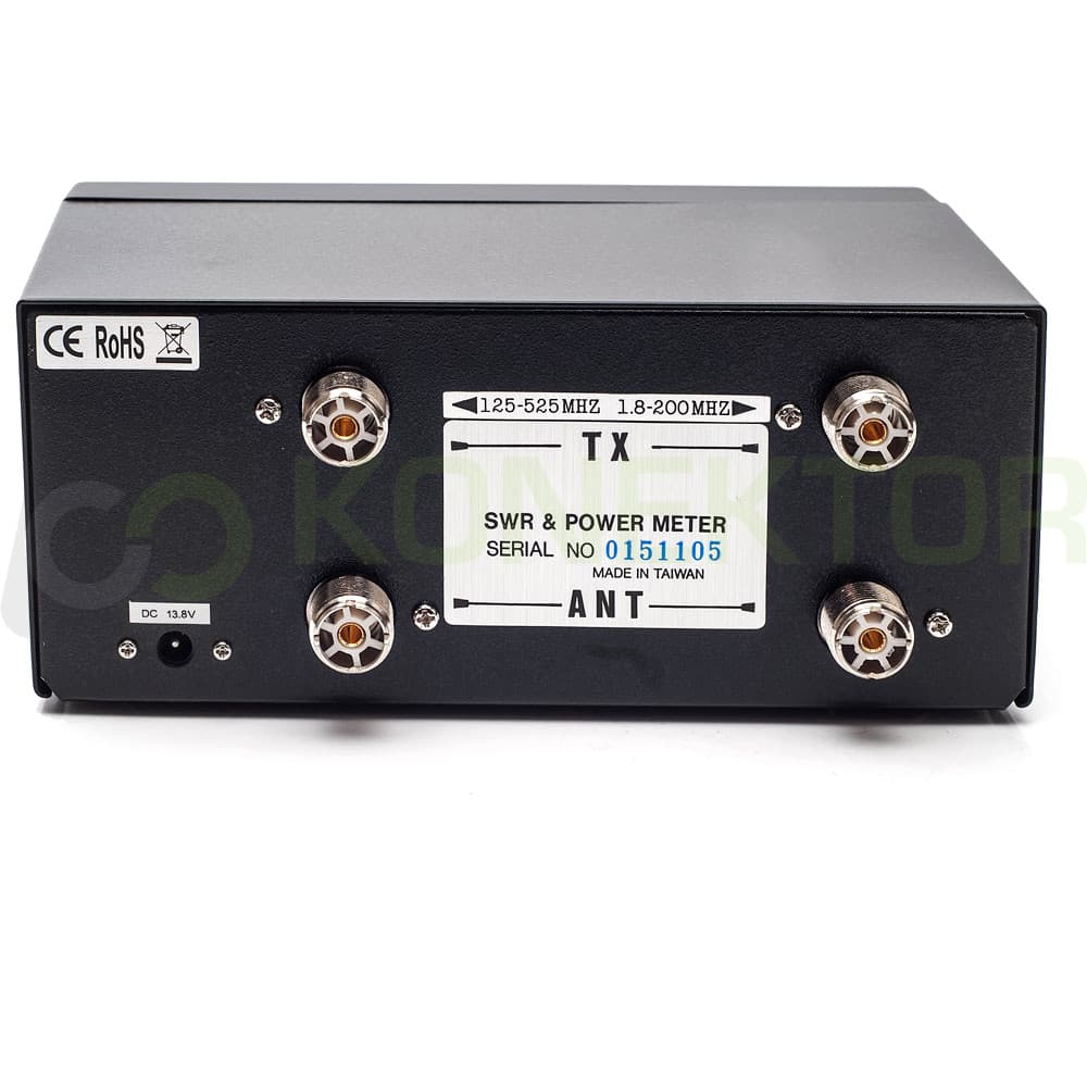 Nissei RS-502 reflektometr KF/VHF/UHF 1.8-525 MHz - pomiar SWR, mocy, podświetlenie skali