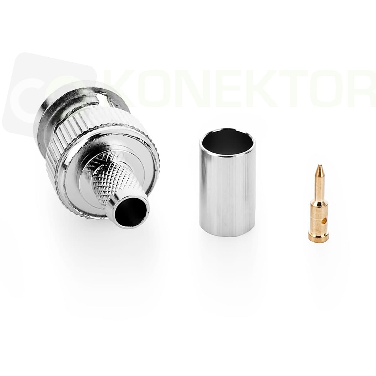 WTYK BNC na cienki kabel RG-174, RG-316, TFL-316 zaciskany PTFE/Gold RADIORA