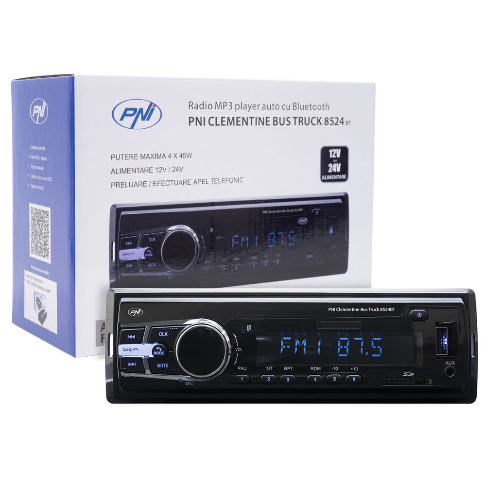 PNI Clementine 8524BT radio samochodowe MP3 12/24V z bluetooth i pilotem np. do busa, ciężarówki - Łódź, Zbąszyńska 2