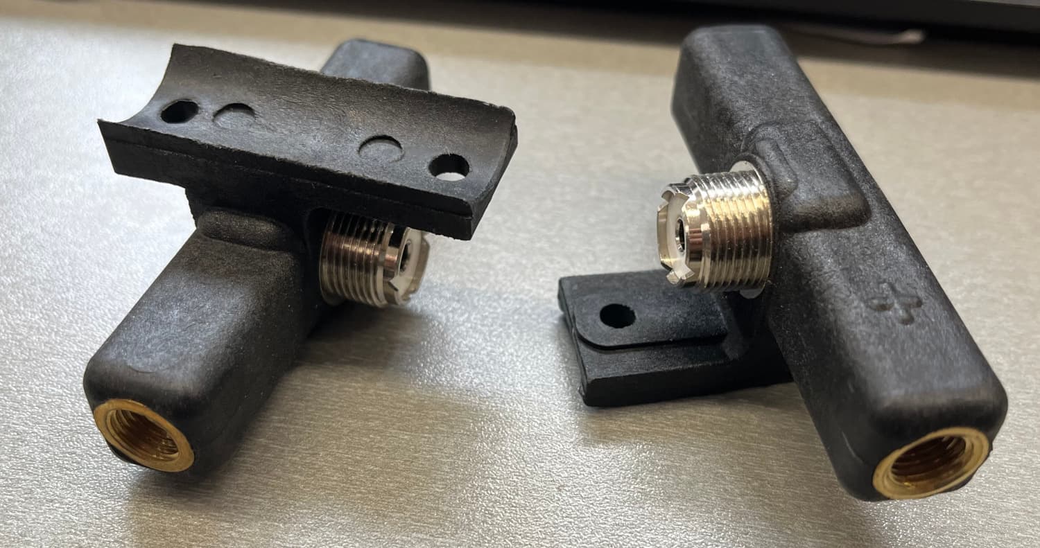 Uchwyt dipolowy do anten AMPRO - 2x 3/8" + złącze PL (dipol z Radiora, Moonraker, MFJ, Sigma)