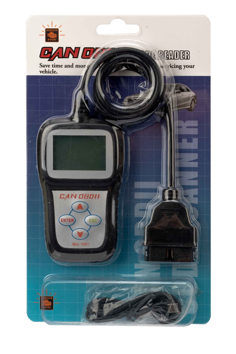 Mini V581 POLSKIE MENU skaner diagnostyczny CAN OBD-II np. GM, Ford, Honda, Chrysler, Nissan, Toyota i wiele innych - odczyt/kasowanie błędów - Łódź, Zbąszyńska 2