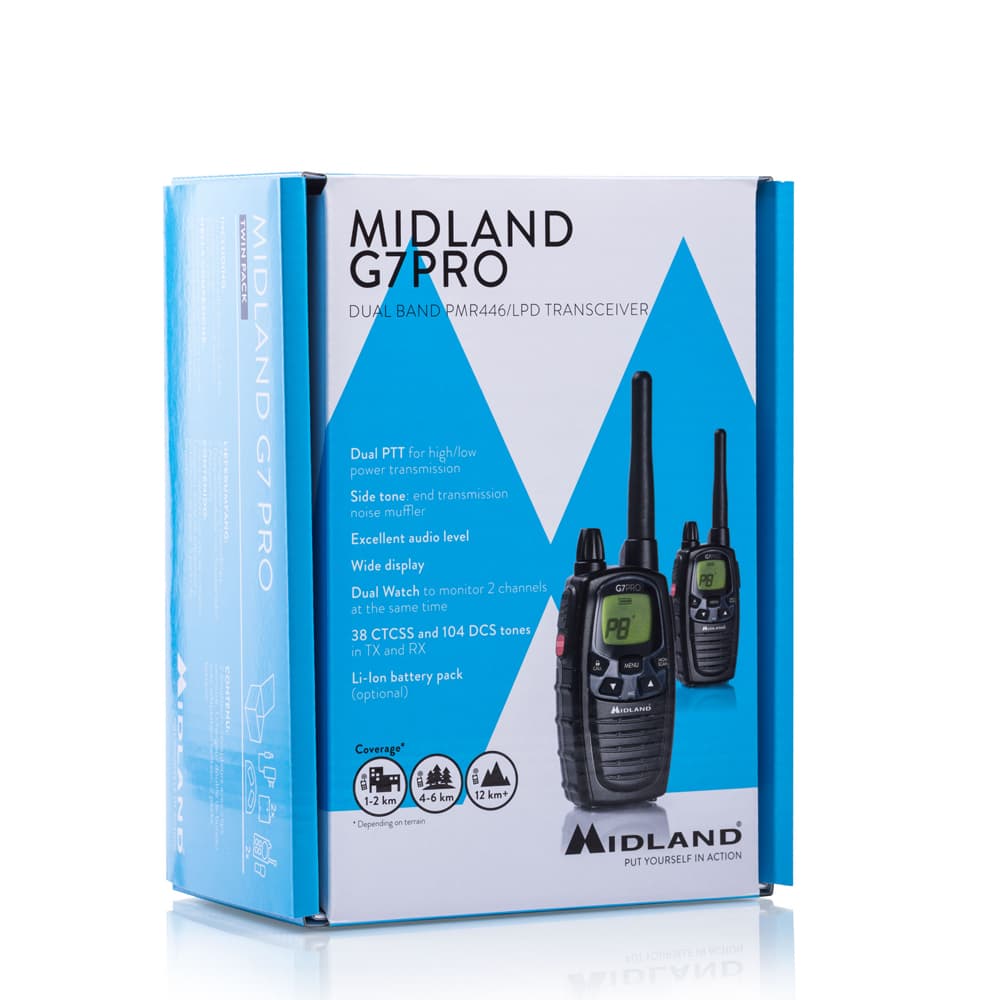 Midland G7 PRO Twin Pack komplet 2szt. krótkofalówek PMR 446 / LPD - z podwójnym PTT