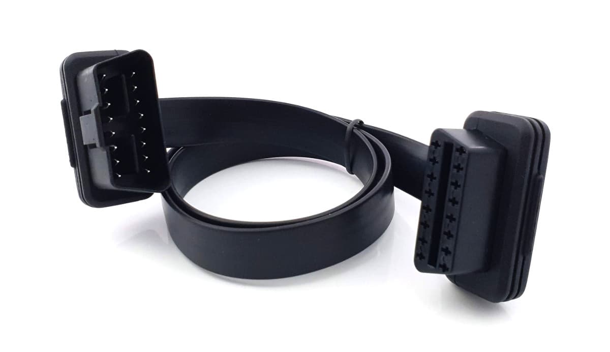 Przedłużacz OBD-II 55cm gniazdo/wtyk OBD-II 16-pin PŁASKI KABEL 16-żyłowy 1:1 np. do interfejsów diagnostycznych - Łódź, Zbąszyńska 2