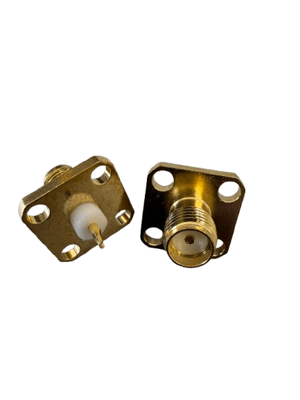 Gniazdo panelowe SMA (do wtyku SMA) do obudowy, prostokątne RADIORA PTFE/Gold (gniazdo panelowe SMA-F)