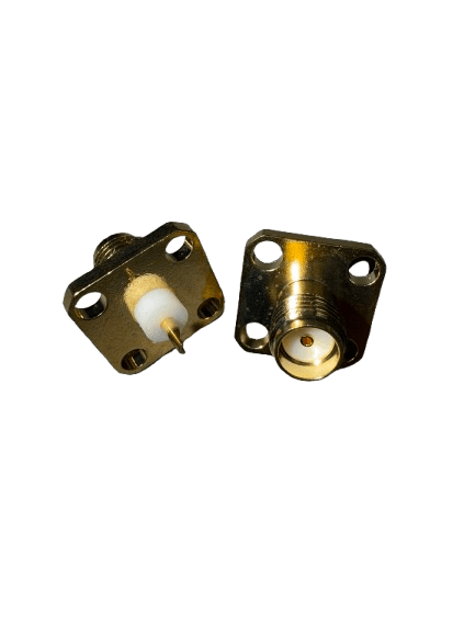 Gniazdo panelowe SMA (do wtyku SMA) do obudowy, prostokątne RADIORA PTFE/Gold (gniazdo panelowe SMA-F)