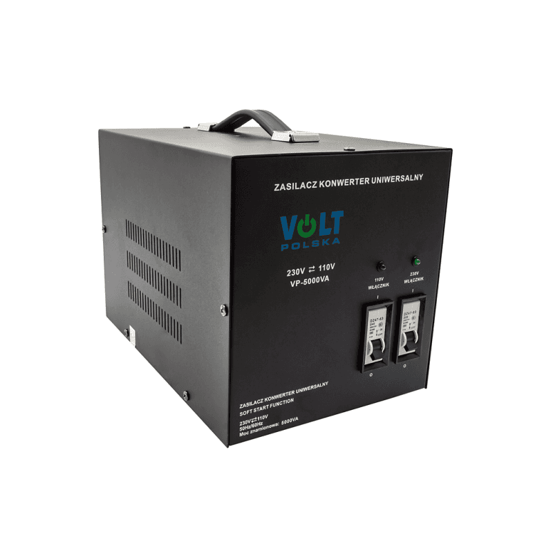 Konwerter napięcia VP-5000 230V/110V 5000VA MIĘKKI START np. do urządzeń z USA, Kanady, Japonii