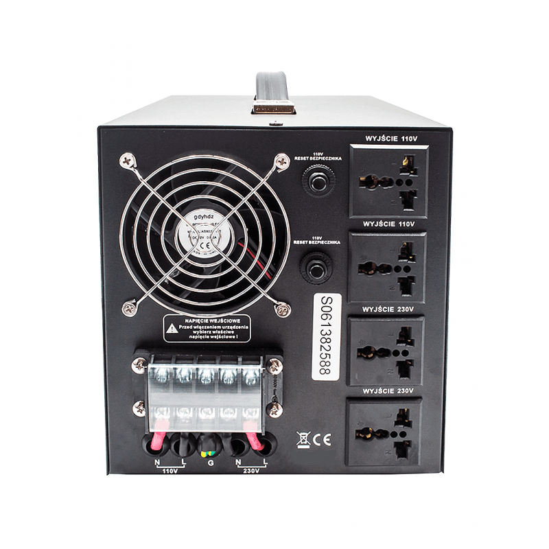 Konwerter napięcia VP-5000 230V/110V 5000VA MIĘKKI START np. do urządzeń z USA, Kanady, Japonii