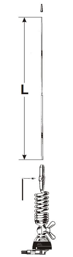 Sirio SMA 47-135 S kompletna antena montażowa VHF dwuzakresowa 46-61/135-175MHz długość do 150cm / podobna do Lemm AT-291