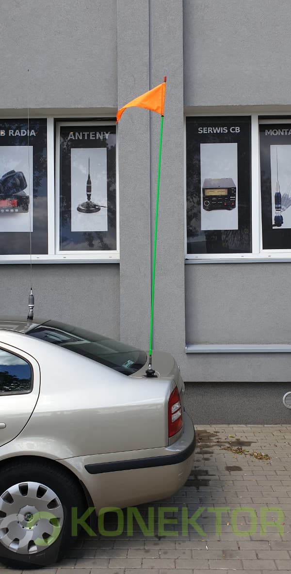 FireStik SR6-GREEN flaga bezpieczeństwa + maszt 180cm (chorągiewka) np. do quada, roweru, buggy, terenówki, skutera itd. (maszt offroad)