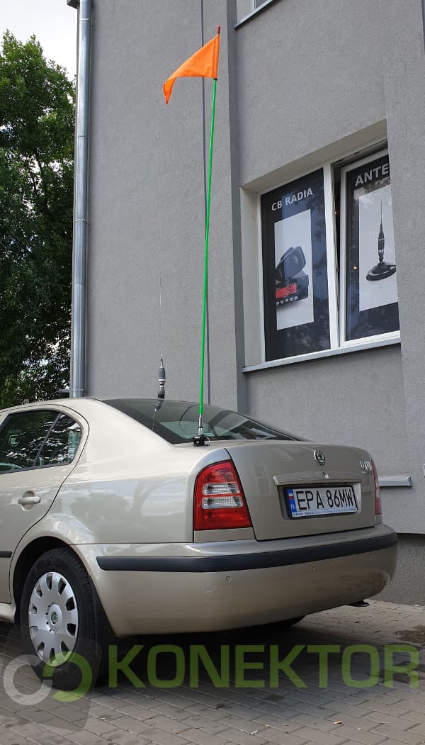 FireStik SR6-GREEN flaga bezpieczeństwa + maszt 180cm (chorągiewka) np. do quada, roweru, buggy, terenówki, skutera itd. (maszt offroad)