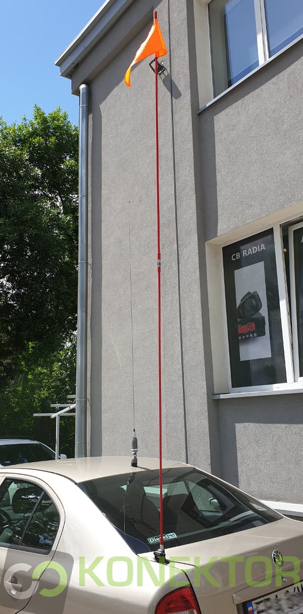 FireStik SR9-2PC RED flaga bezpieczeństwa + maszt 270cm (chorągiewka) np. do quada, roweru, buggy, terenówki, skutera itd. (maszt offroad)