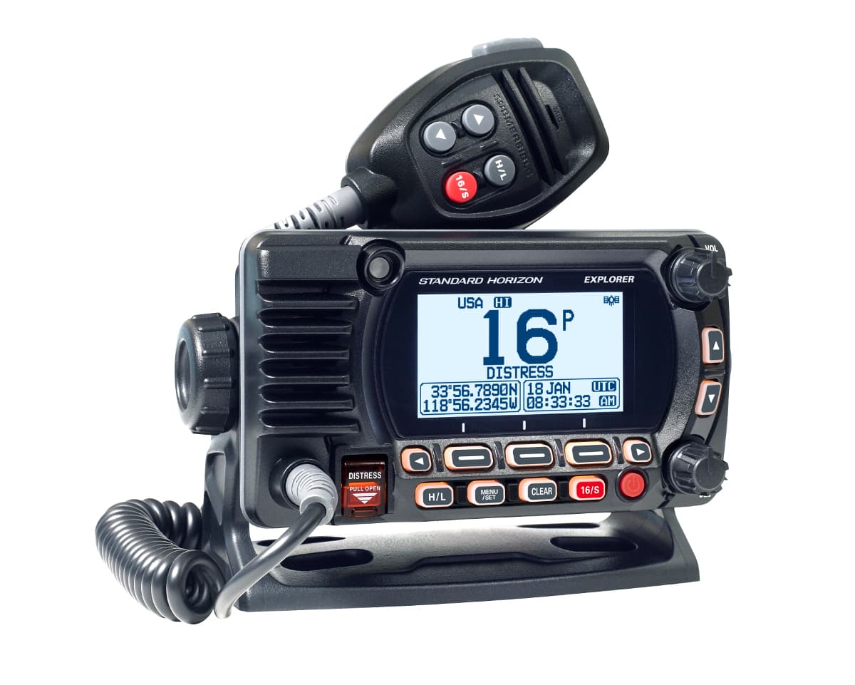 Standard Horizon GX-1850E Explorer radiotelefon morski moc 25W, DSC klasa D, GPS NMEA 2000, ATIS, IPX8 - np. do montażu w kokpit