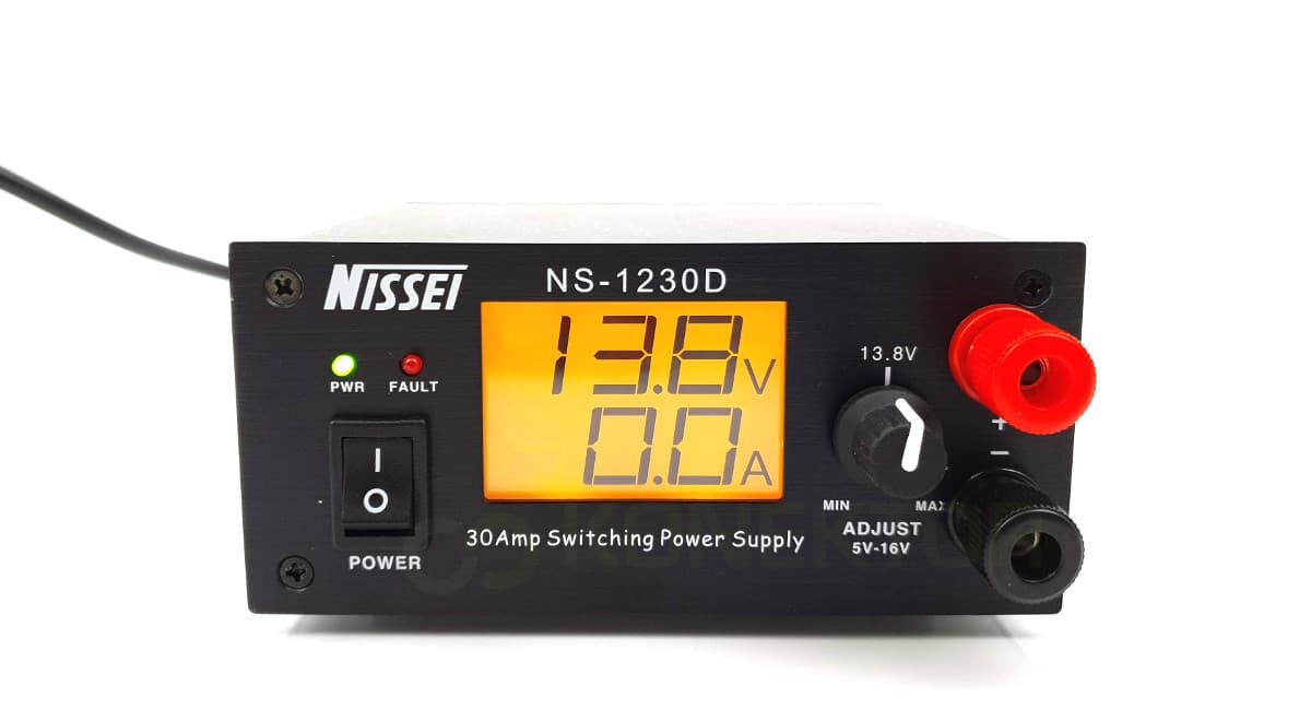 Nissei NS-1230-D ultrakompaktowy zasilacz impulsowy 30A cyfrowy wskaźnik V/A, regulacja napięcia 6-16V, solidna obudowa