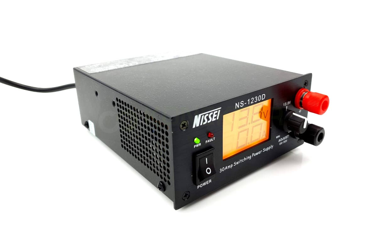 Nissei NS-1230-D ultrakompaktowy zasilacz impulsowy 30A cyfrowy wskaźnik V/A, regulacja napięcia 6-16V, solidna obudowa