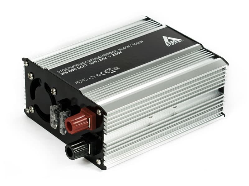 AZO IPS-800 DUO PRZETWORNICA NAPIĘCIA 12V-24V/230V 400/800W z miękkim startem - 3 lata gwarancji
