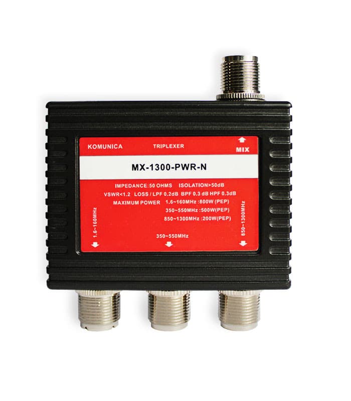 Triplexer Komunica MX-1300-PWR-N 1.6-150/350-550/850-1300MHz (triplekser)