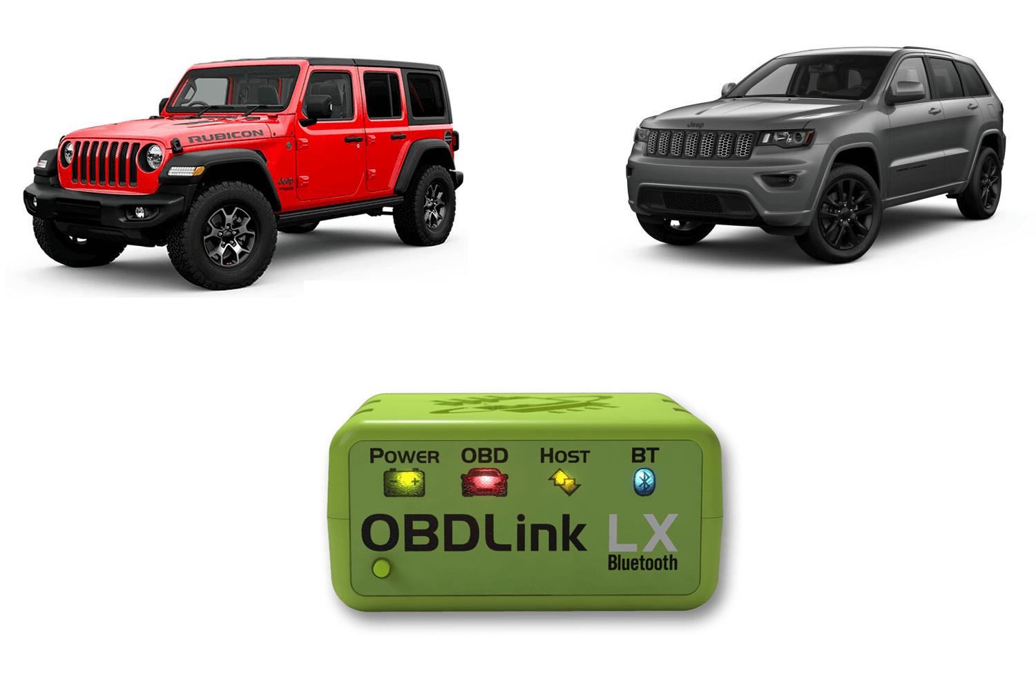 JScan diagnostyka Jeep Wrangler, Grand Cherokee, Compass + adapter wysokiej klasy OBDLink LX OBD-2 bluetooth Android