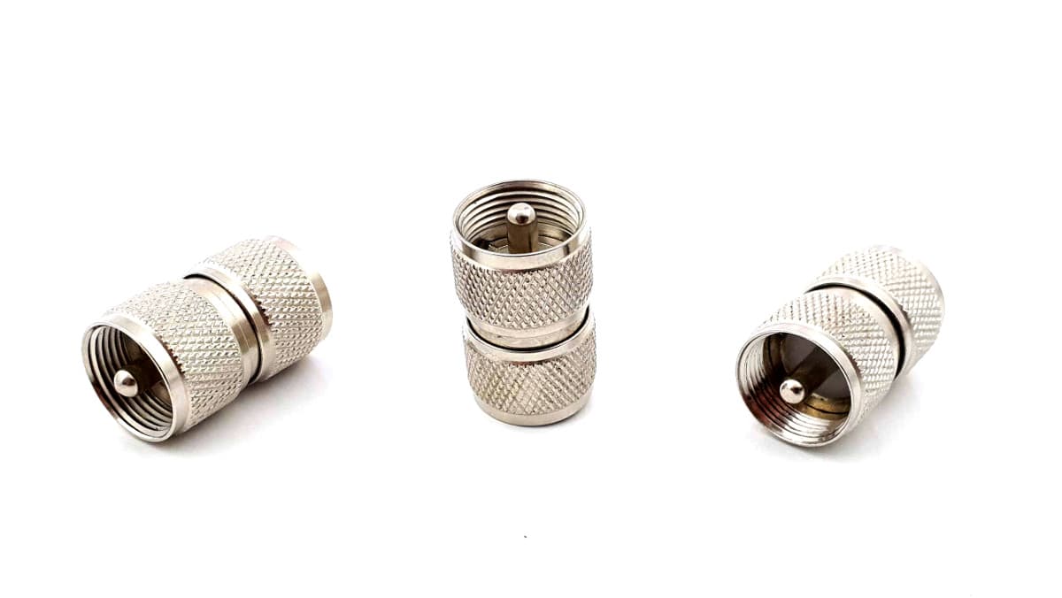 Adapter przejściówka wtyk PL-259 / wtyk PL-259 (beczka UC-1/UC-1) Radiora PTFE/Gold