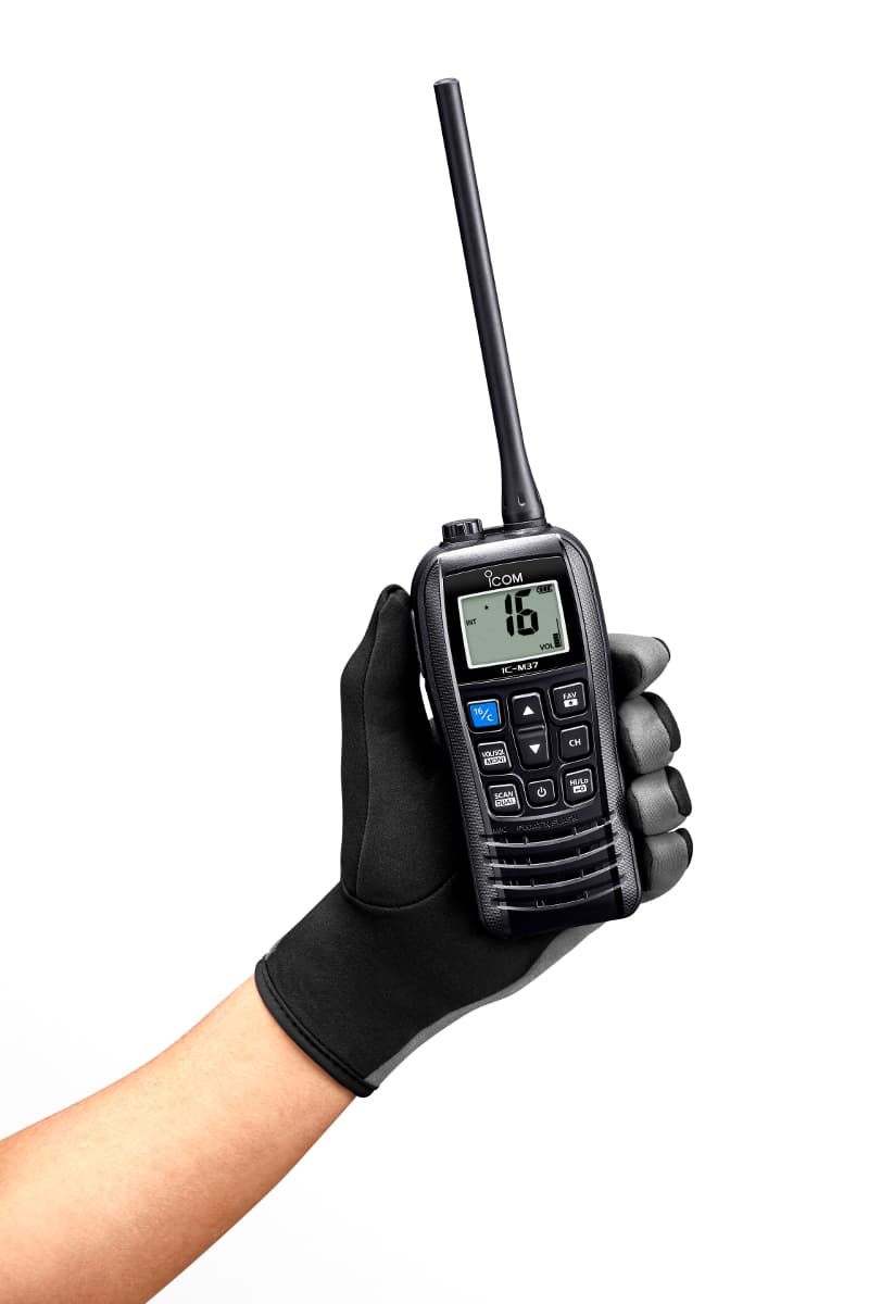 Icom IC-M37 ręczny radiotelefon morski / jachtowy WODOODPORNY IP57, pływający, dioda, moc 6W Made in Japan (następca IC-M35)