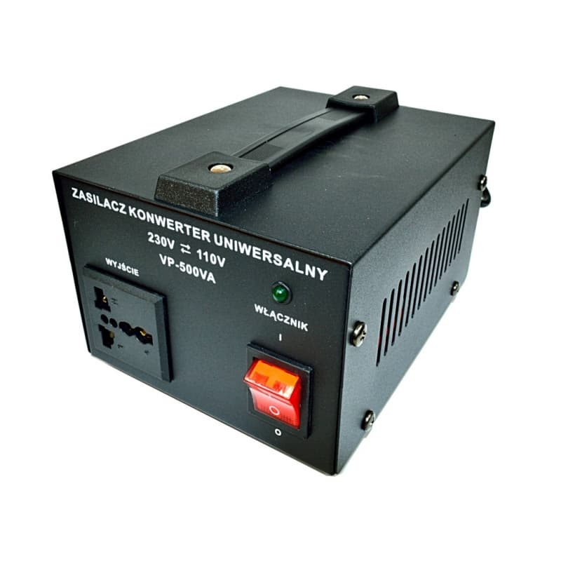 Konwerter napięcia VP-500 230V/110V 500VA np. do urządzeń z USA, Kanady, Japonii