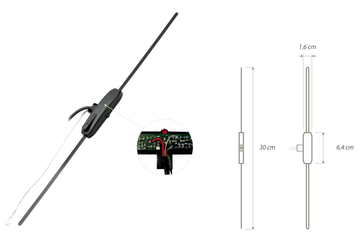 Antena samochodowa FM ze wzmacniaczem - naklejana na szybę CALEARO (antena wewnętrzna do radia samochodowego 88-108MHz)
