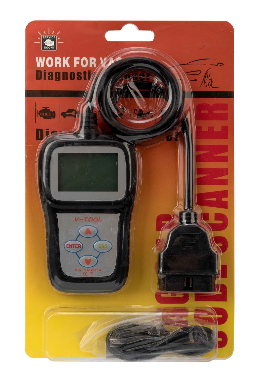 MINI VAG 505A POLSKIE MENU skaner diagnostyczny OBD-II do Volkswagen Audi Seat Skoda - odczyt/kasowanie błędów, zaciski hamulcowe, adaptacje - Łódź, Zbąszyńska 2