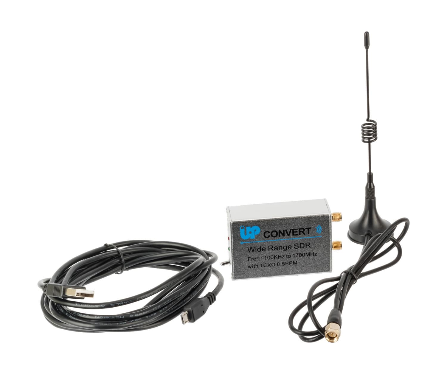 N300U V2 RTL-SDR RTL2832U odbiornik SDR szerokopasmowy z upconverterem 0.1-1700MHz + antena TV DVB-T i kabel USB 25cm
