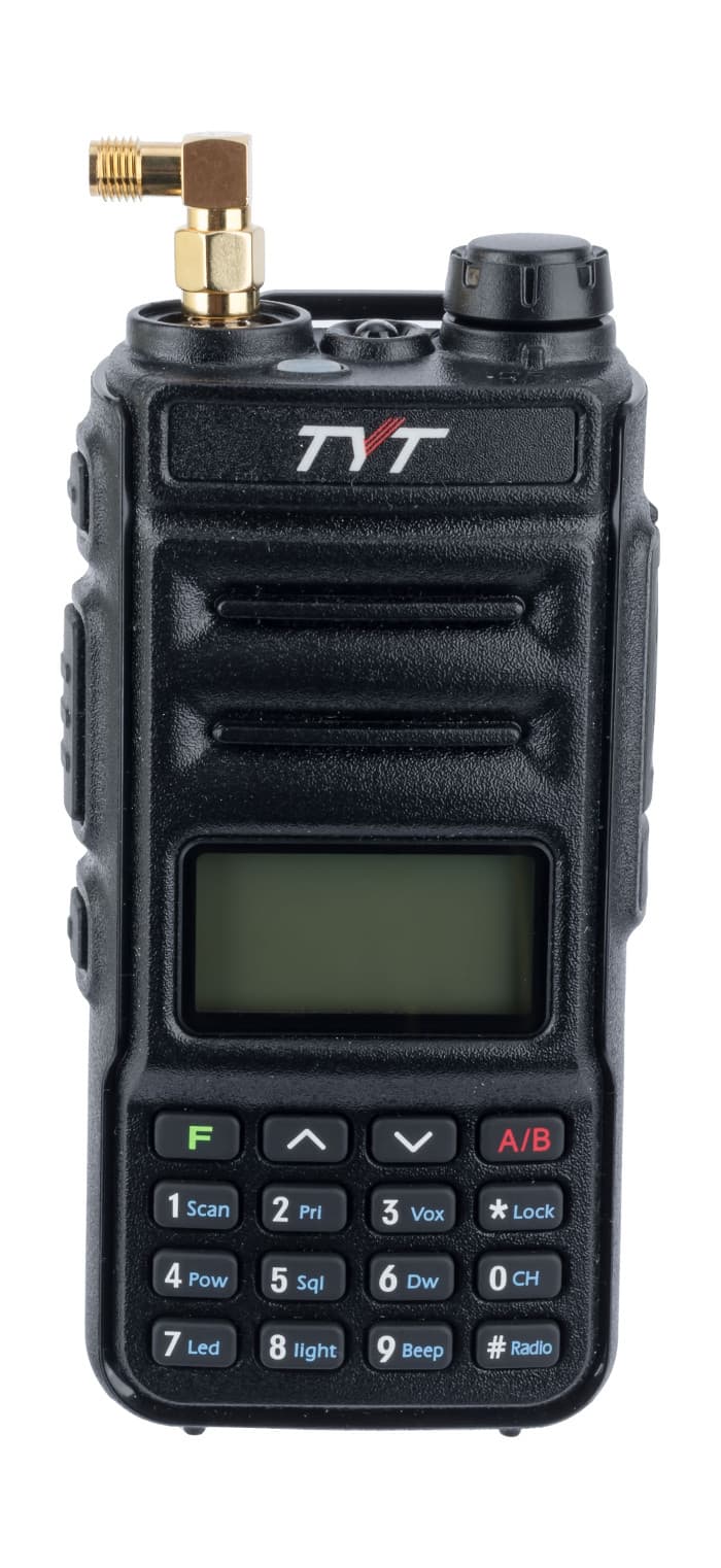Przejściówka kątowa SMA Radiora PTFE/Gold - SMA-M/SMA-F (SMA żeńskie - SMA męskie) adapter np. Baofeng, Wouxun, TYT, RTL-SDR itp.