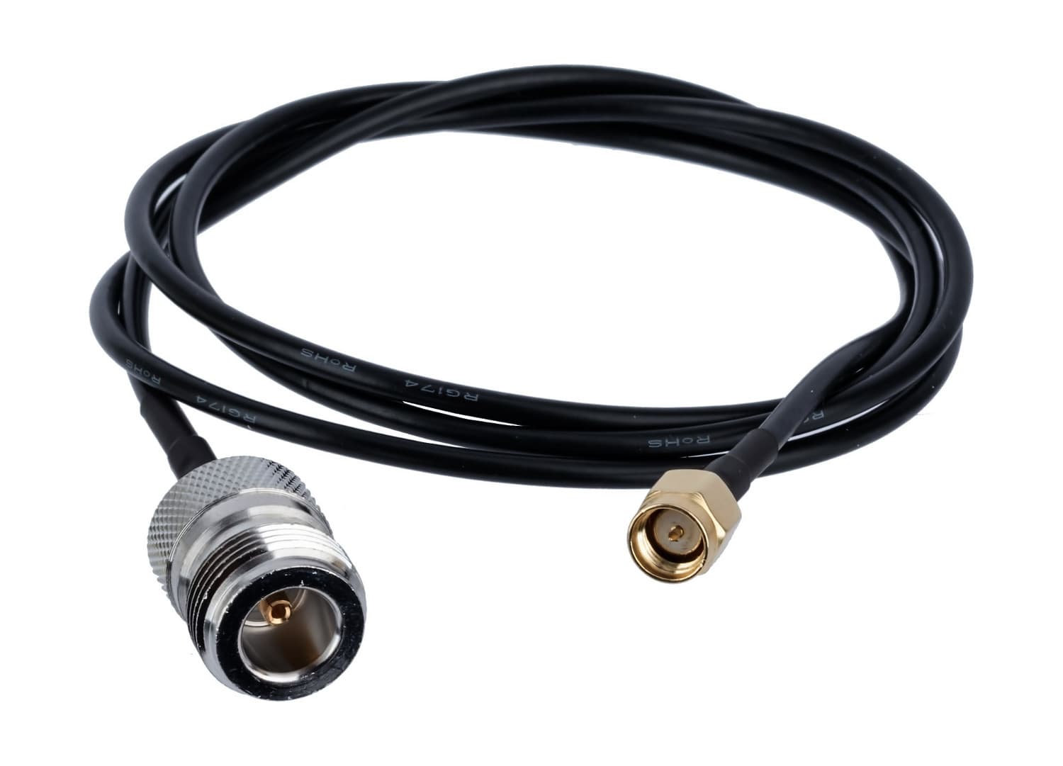 Adapter na kablu 100cm przejściówka SMA-M (męskie) / N (żeńskie) do wtyku N np. do TYT, WOUXUN, RTL-SDR, SDRPlay, SDR - RADIORA PTFE/Gold