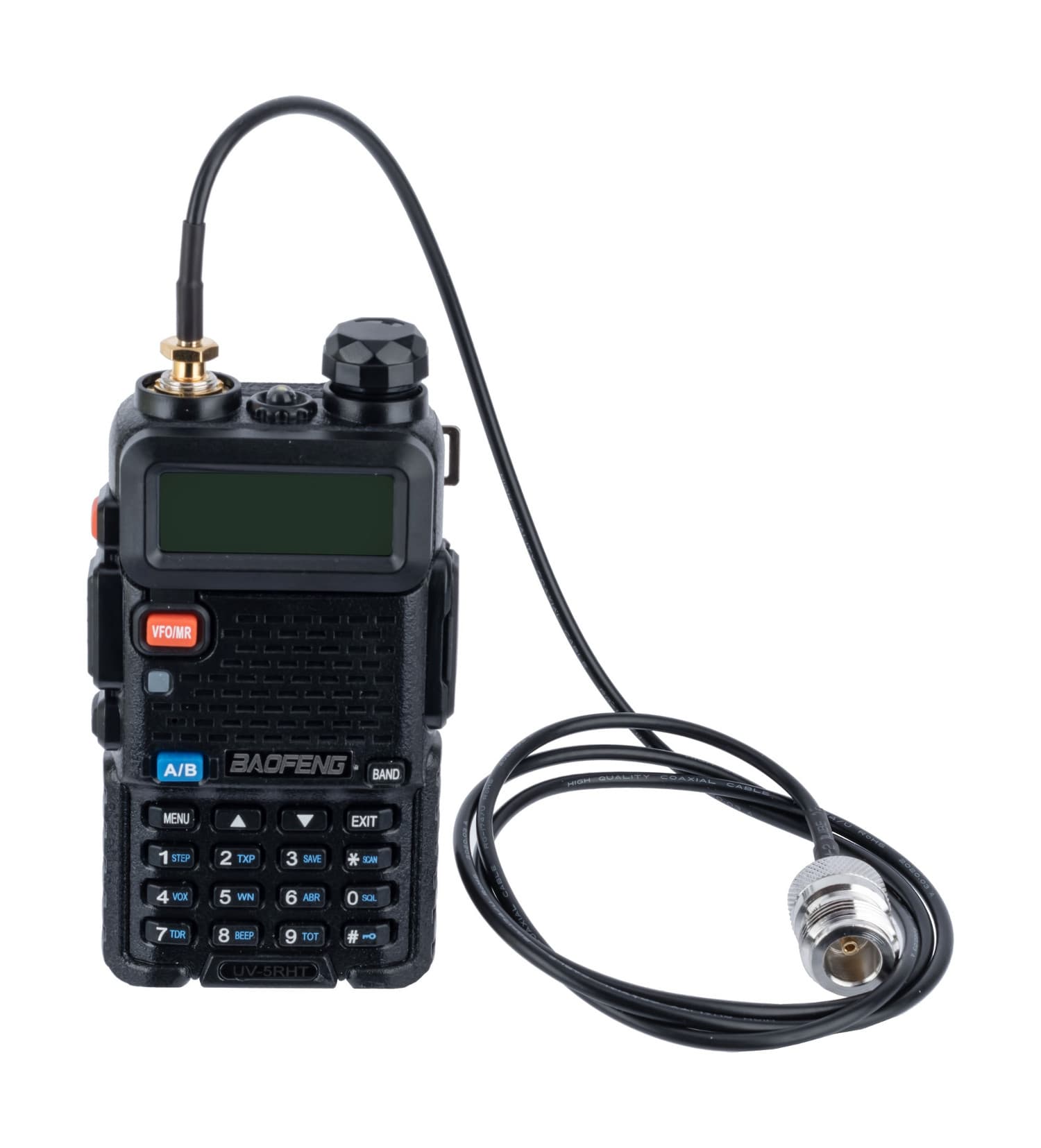 Adapter na kablu 50cm przejściówka SMA-F (żeńskie) / N (żeńskie) do wtyku N np. do Baofeng UV-5R, UV-82 - RADIORA PTFE/Gold