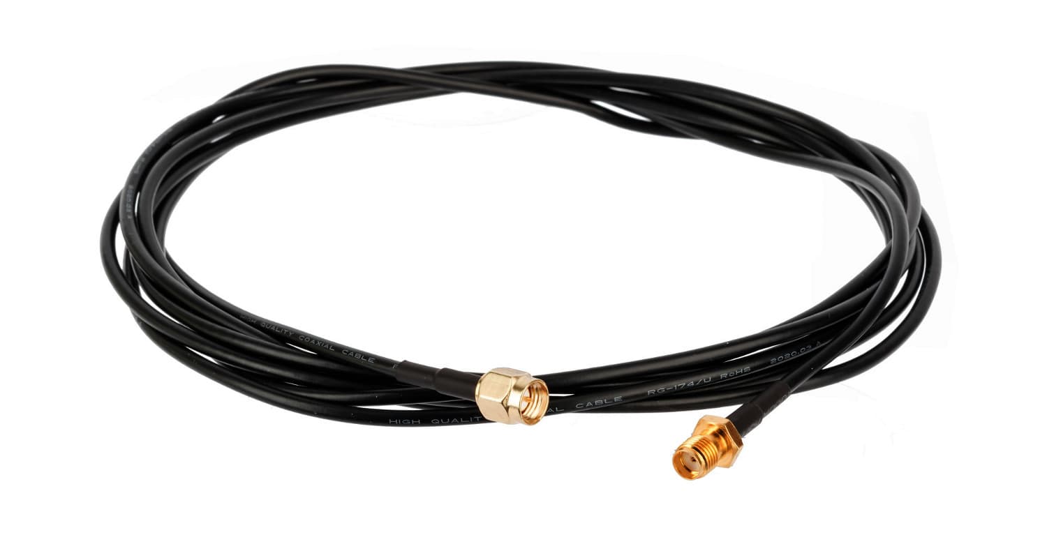 Przedłużacz 400cm wtyk SMA / gniazdo SMA cienki kabel RG-174 adapter - pigtail Radiora np. anten, Baofeng, Wouxun, Yaesu, Icom, TYT, RTL SDR itp.