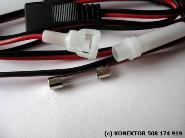 Kabel zasilający 3-pin Midland + zalutowany wtyk do gniazda zapalniczki