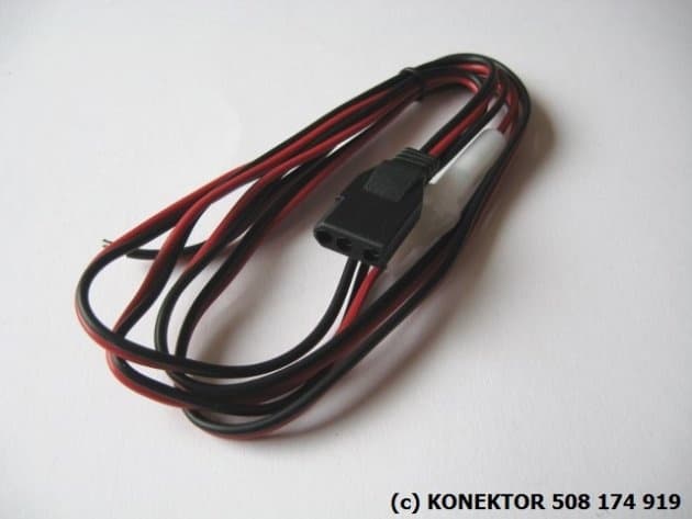 Kabel zasilający 3-pin Midland + zalutowany wtyk do gniazda zapalniczki