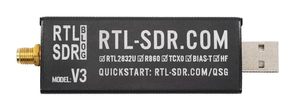 RTL-SDR RTL2832U DVB-T V3 odbiornik SDR + anteny dipolowe zestaw - najnowsza wersja w kolorze czarnym