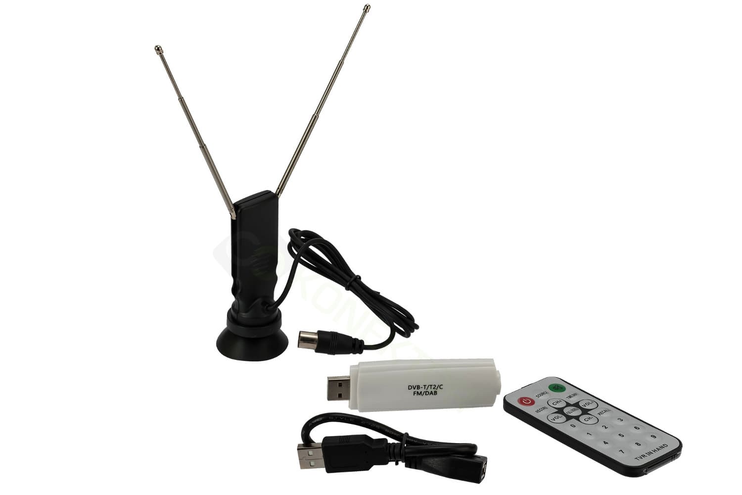 Odbiornik telewizji naziemnej DVB-T DVB-T2 + radio cyfrowe DAB + analogowe FM + ANTENA itp. TVR901 - zestaw do komputera (TV dongle SDR tuner)