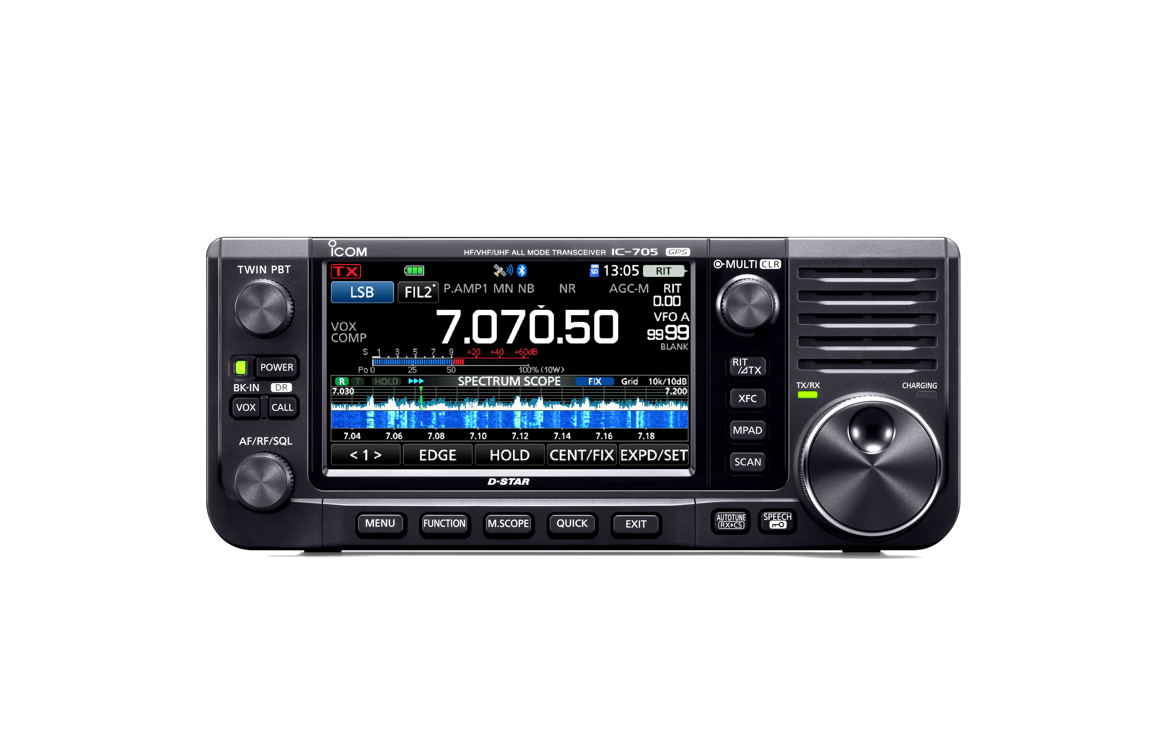 Icom IC-705 radiotelefon HF/VHF/UHF SDR - AM/FM/SSB D-STAR, AIRBand, GPS, Bluetooth, duży akumulator 3150mAh, MADE IN JAPAN