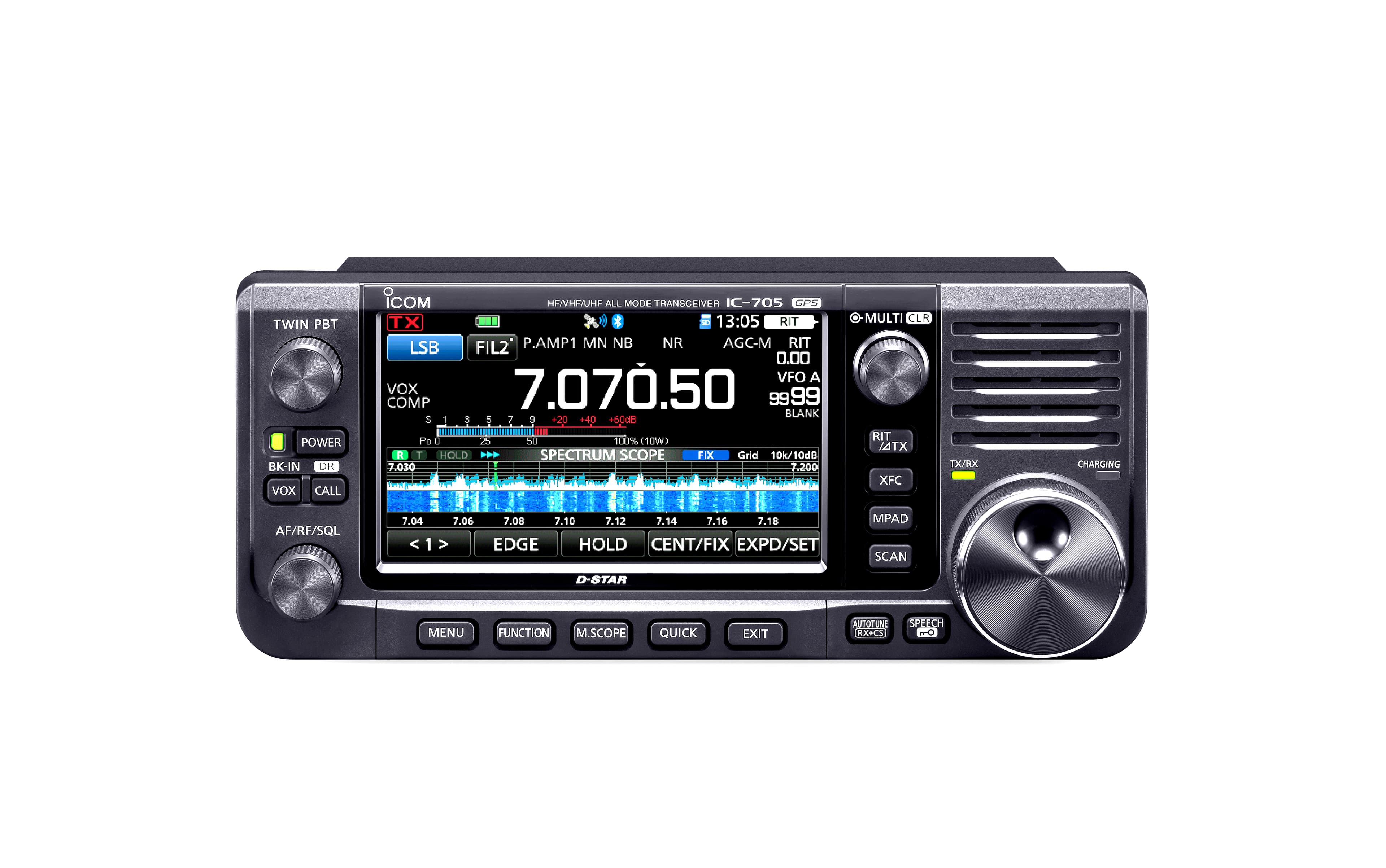 Icom IC-705 radiotelefon HF/VHF/UHF SDR - AM/FM/SSB D-STAR, AIRBand, GPS, Bluetooth, duży akumulator 3150mAh, MADE IN JAPAN