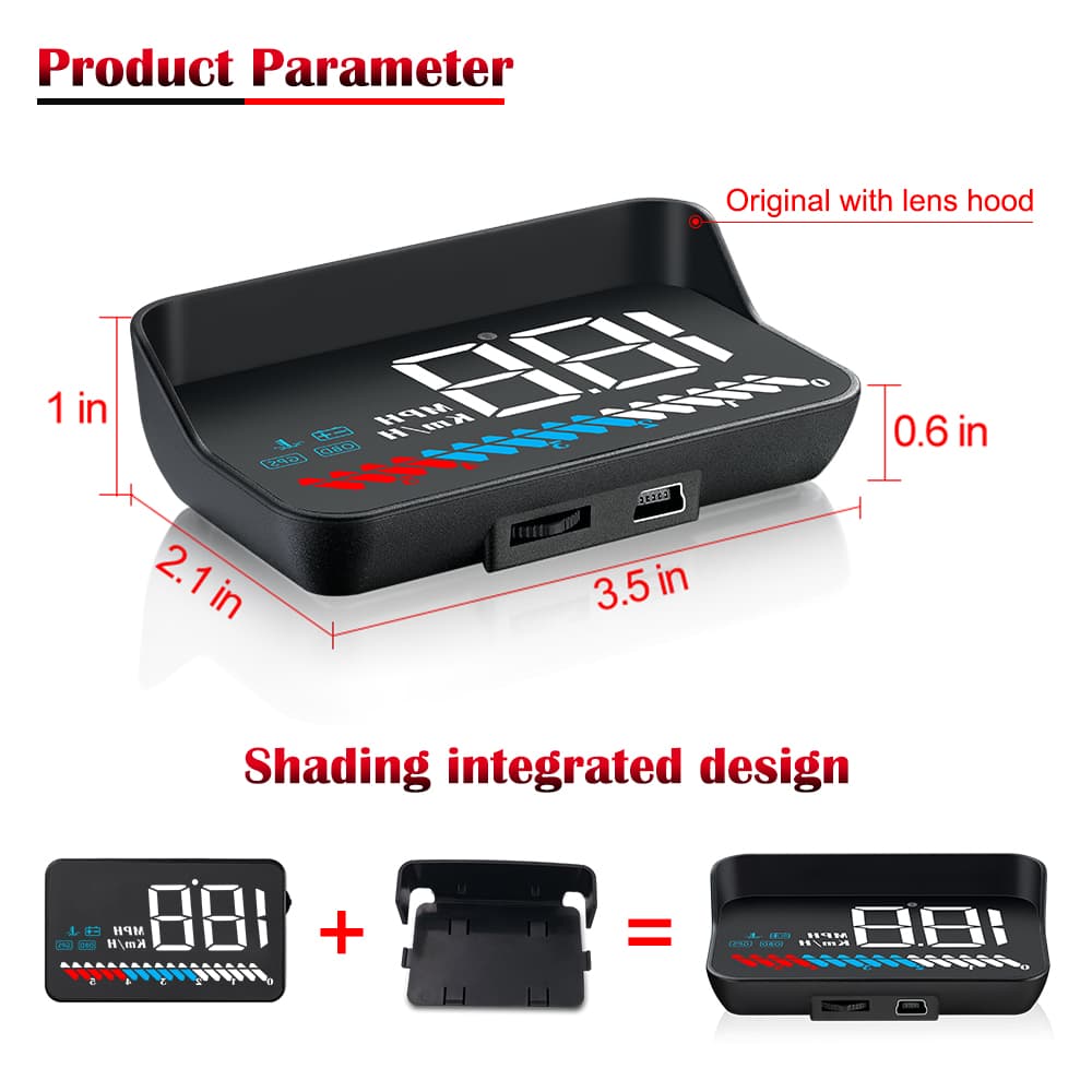 Wyświetlacz Head-Up Display M7 projektor HUD 3.5" do Twojego auta - OBD-2 + GPS