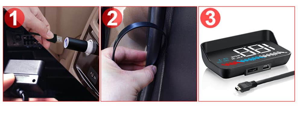 Wyświetlacz Head-Up Display M7 projektor HUD 3.5" do Twojego auta - OBD-2 + GPS