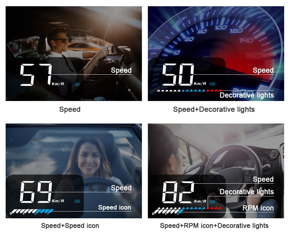 Wyświetlacz Head-Up Display M7 projektor HUD 3.5" do Twojego auta - OBD-2 + GPS